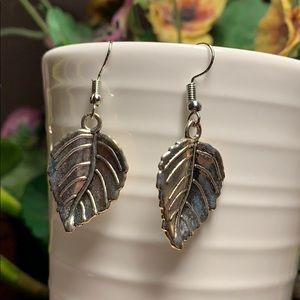 Set of Leaves, Silver Dangling Earrings